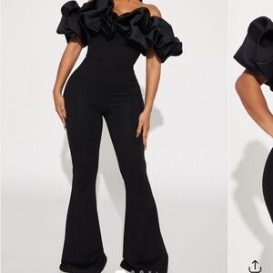 Fashion Nova Black Off-Shoulder Jumpsuit